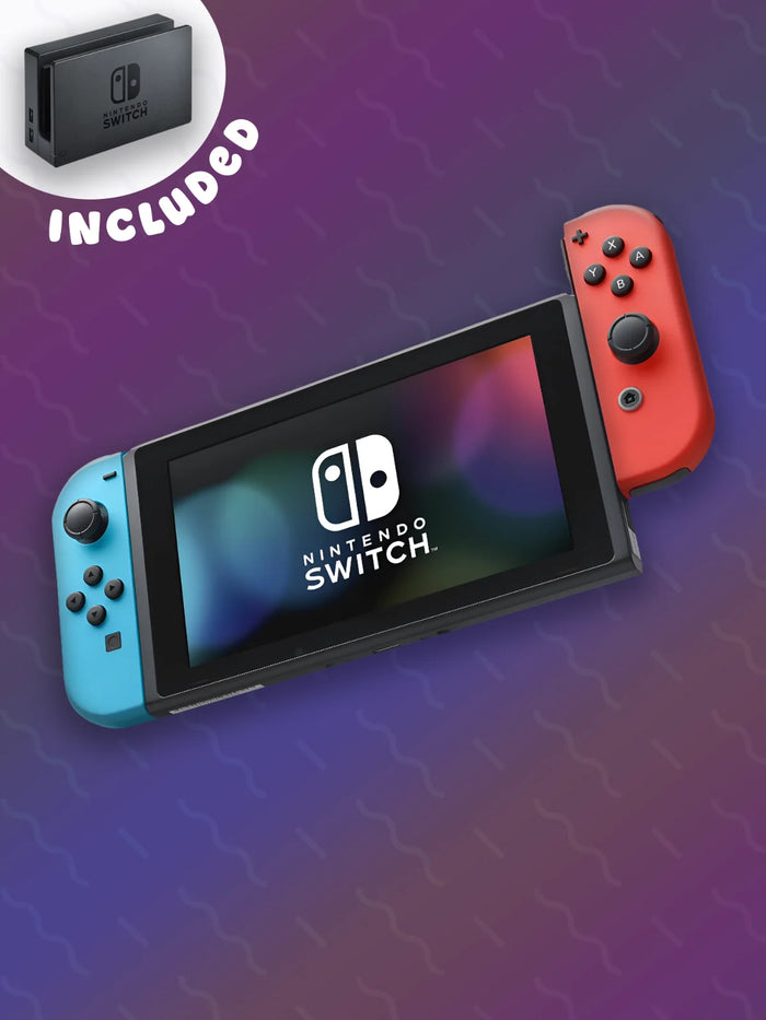 Nintendo Switch with Blue and Red Joy-con